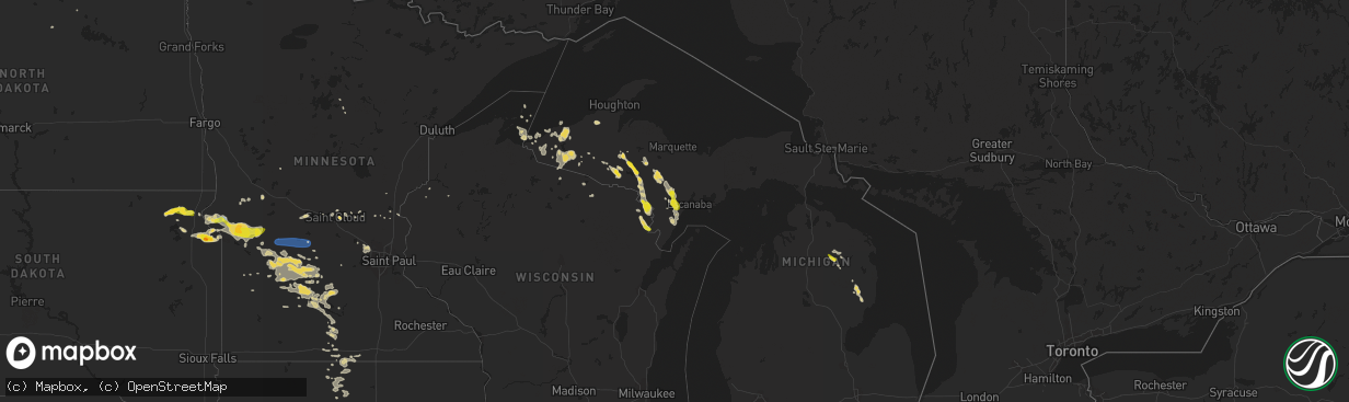 Hail map on August 21, 2020