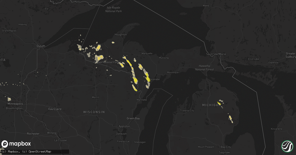 Hail map on August 21, 2020