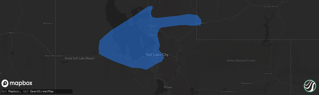 Hail map in Bountiful, UT on August 21, 2021