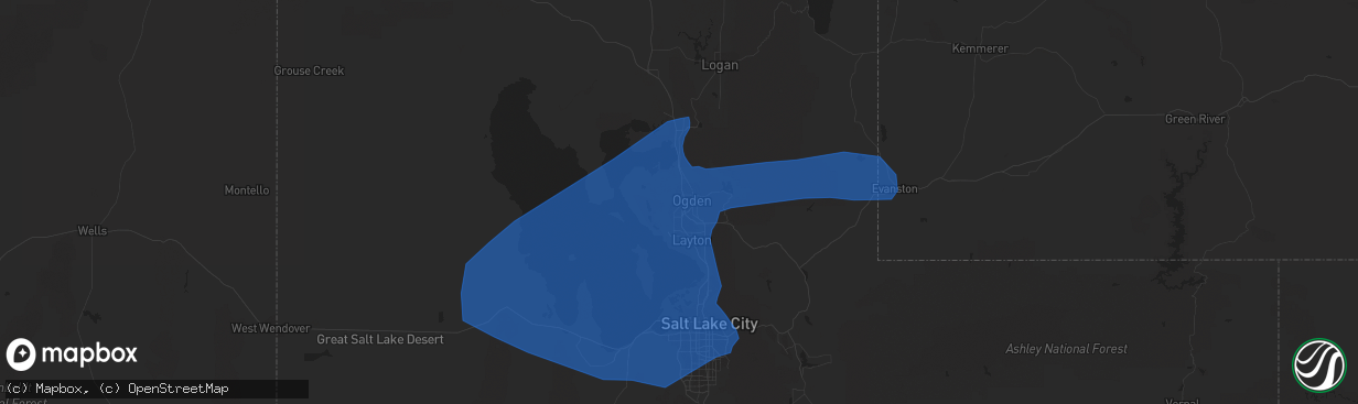 Hail map in Ogden, UT on August 21, 2021