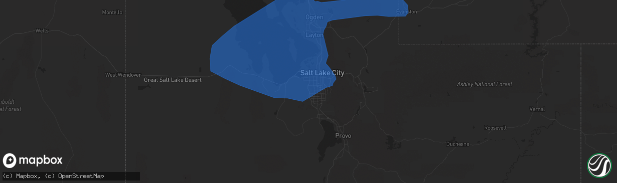 Hail map in West Jordan, UT on August 21, 2021