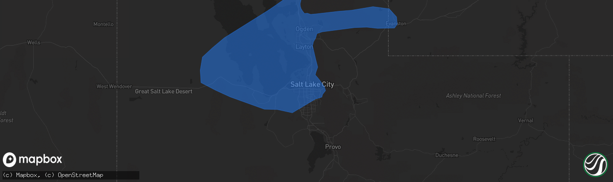 Hail map in West Valley City, UT on August 21, 2021