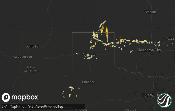 Hail map preview on 08-21-2021