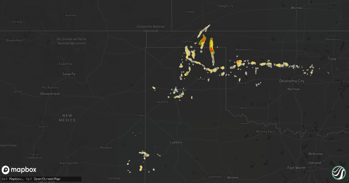 Hail map on August 21, 2021