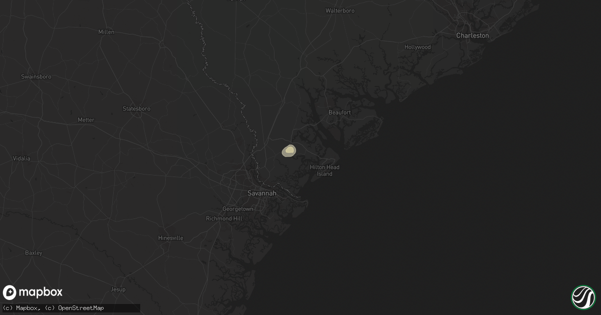 Hail map in Bluffton, SC on August 21, 2022