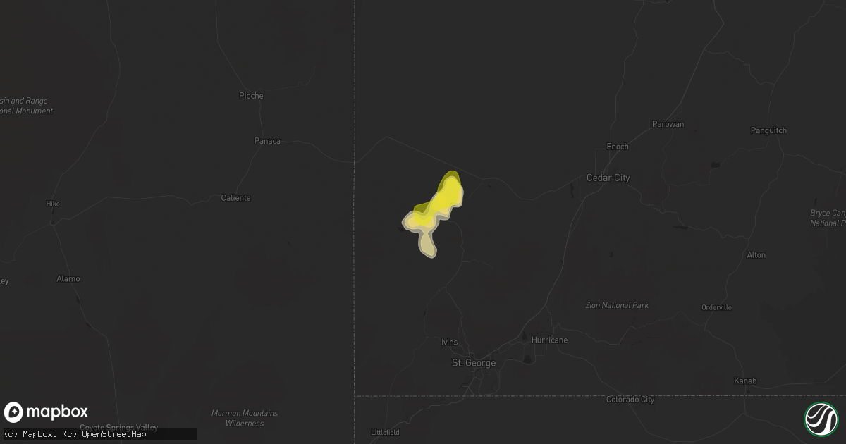 Hail map in Enterprise, UT on August 21, 2022