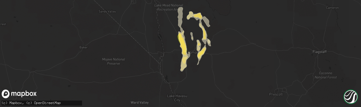 Hail map in Golden Valley, AZ on August 21, 2022