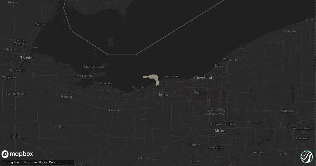 Hail map in Lorain, OH on August 21, 2022