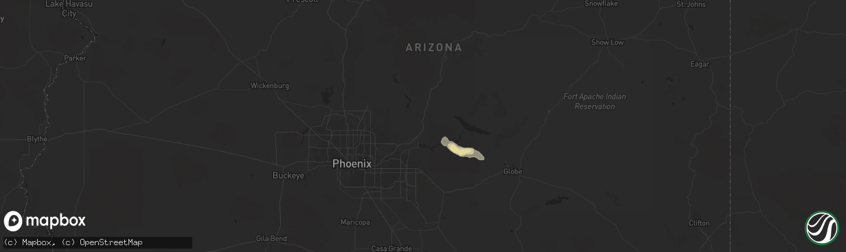 Hail map in Fort Mcdowell, AZ on August 21, 2023