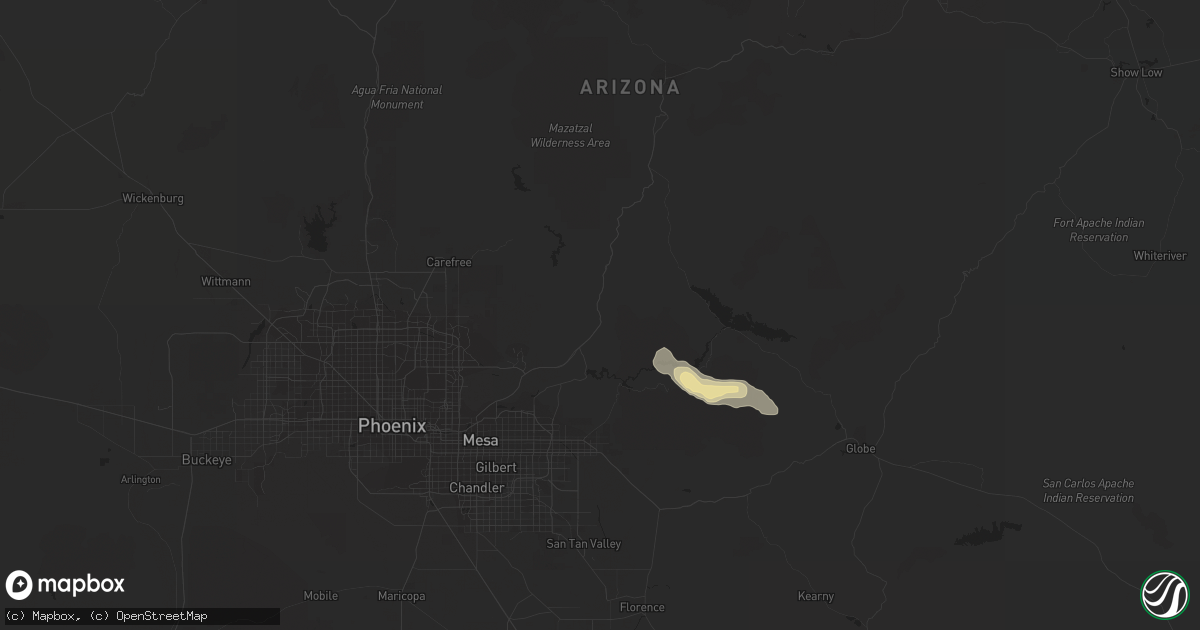 Hail map in Fort Mcdowell, AZ on August 21, 2023