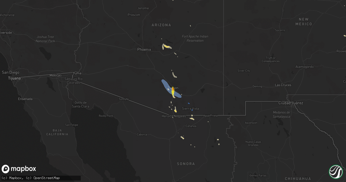 Hail map on August 21, 2023
