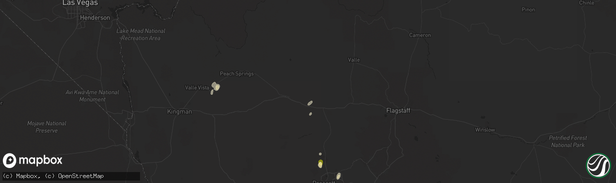 Hail map in Ash Fork, AZ on August 21, 2024