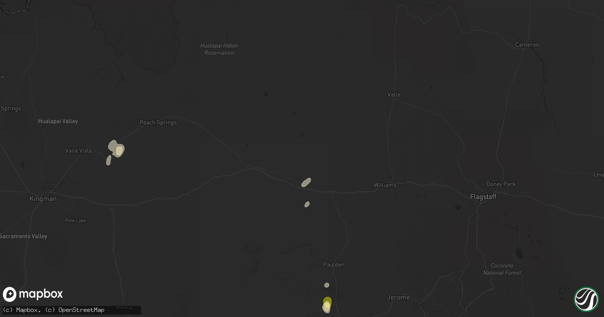 Hail map in Ash Fork, AZ on August 21, 2024
