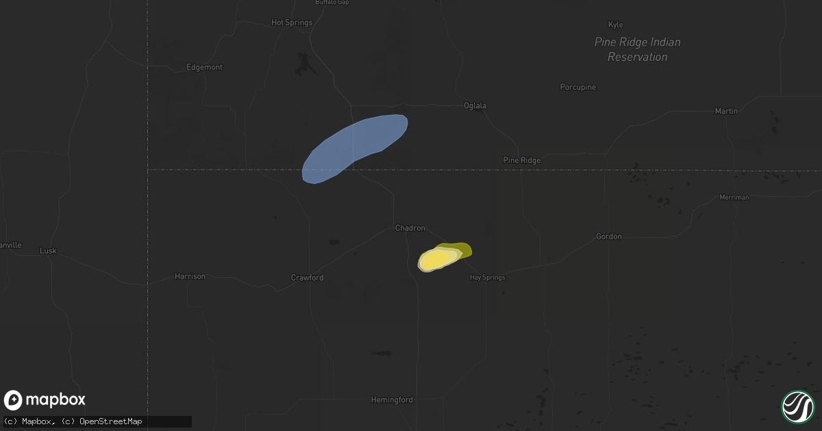 Hail map in Chadron, NE on August 21, 2024