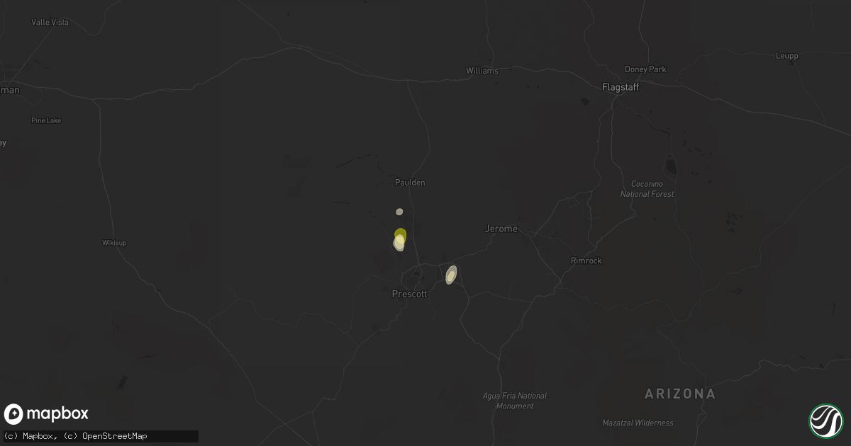 Hail map in Chino Valley, AZ on August 21, 2024