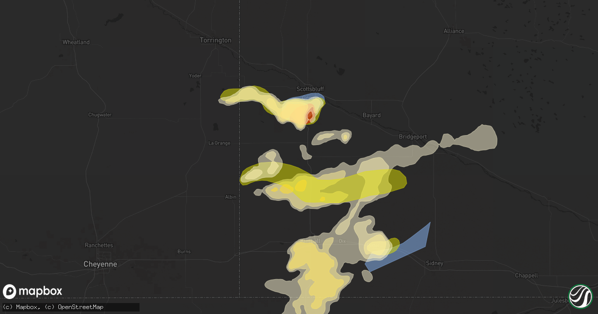 Hail map in Harrisburg, NE on August 21, 2024