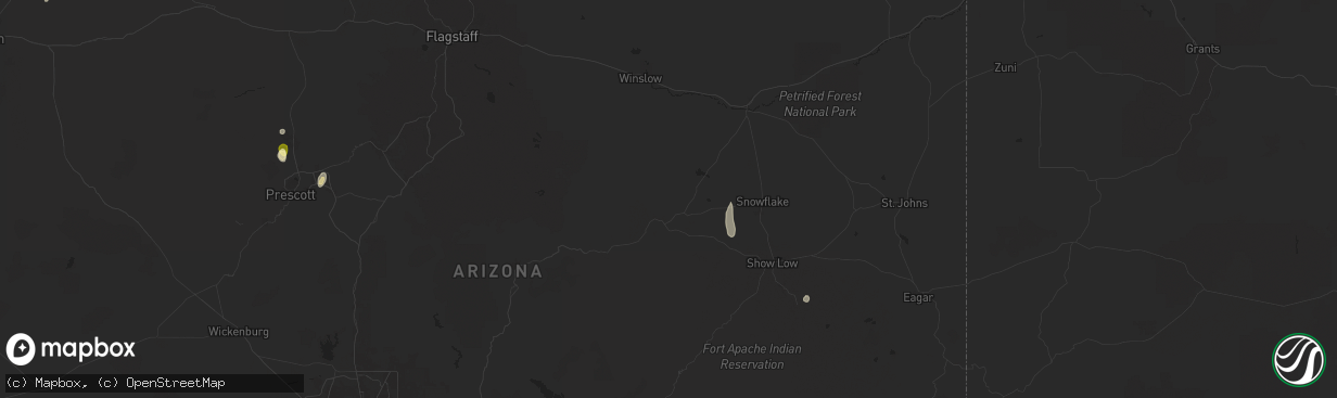 Hail map in Heber, AZ on August 21, 2024