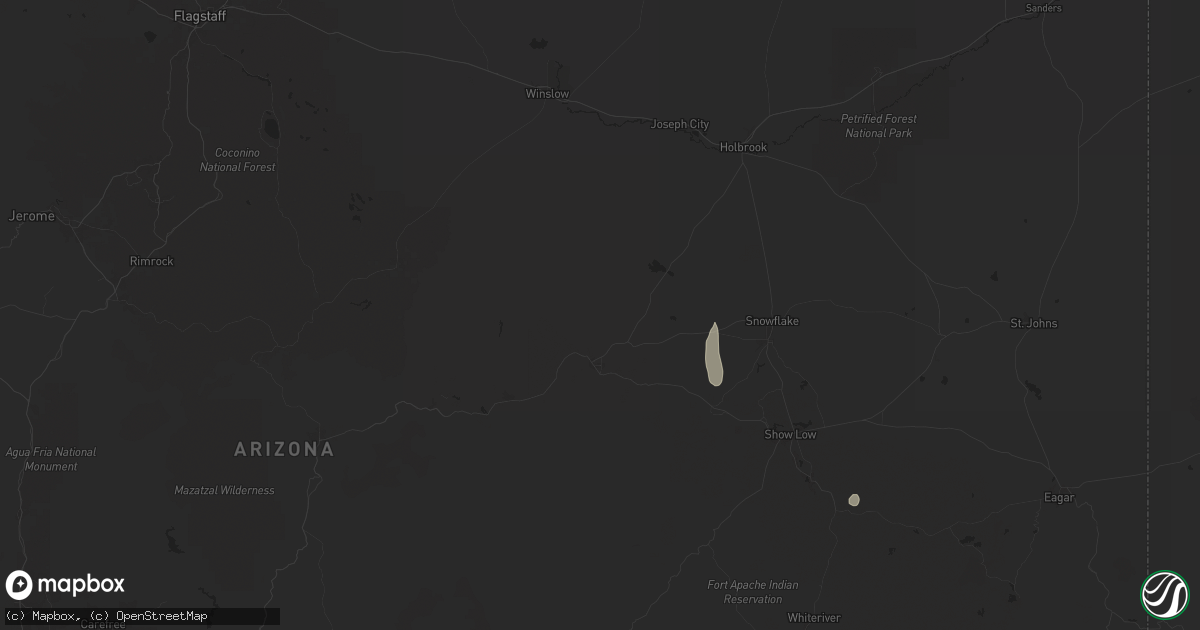 Hail map in Heber, AZ on August 21, 2024