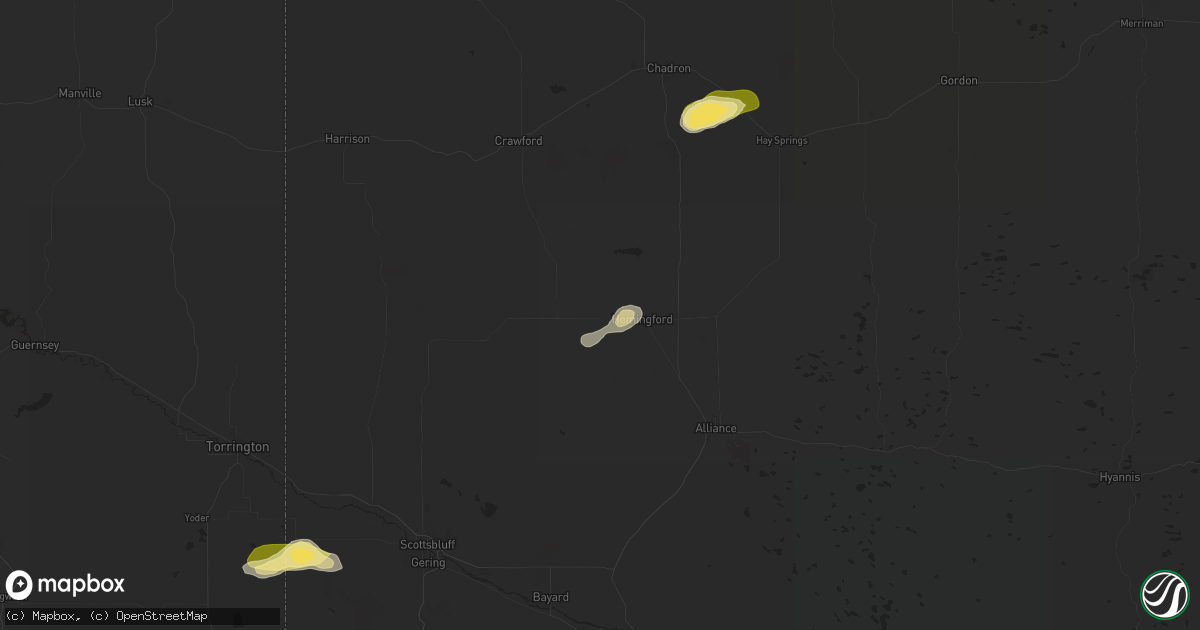 Hail map in Hemingford, NE on August 21, 2024