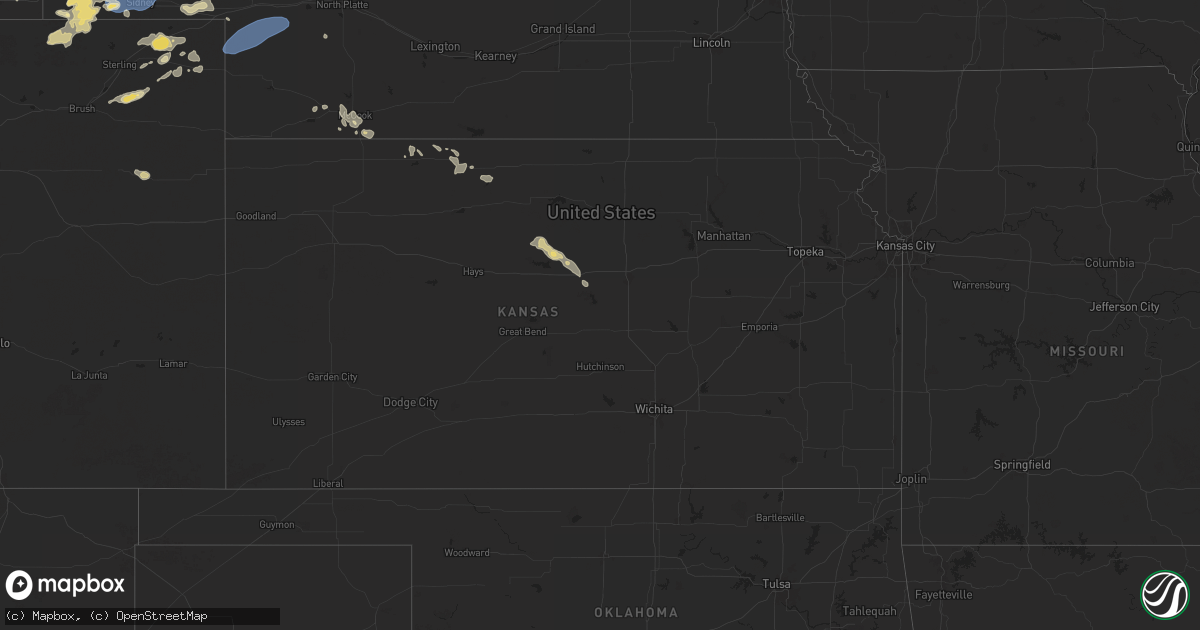 Hail map in Kansas on August 21, 2024