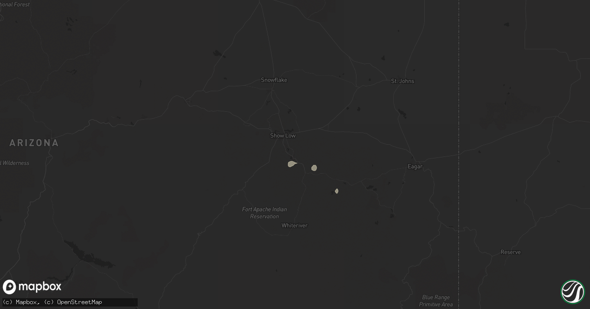 Hail map in Lakeside, AZ on August 21, 2024