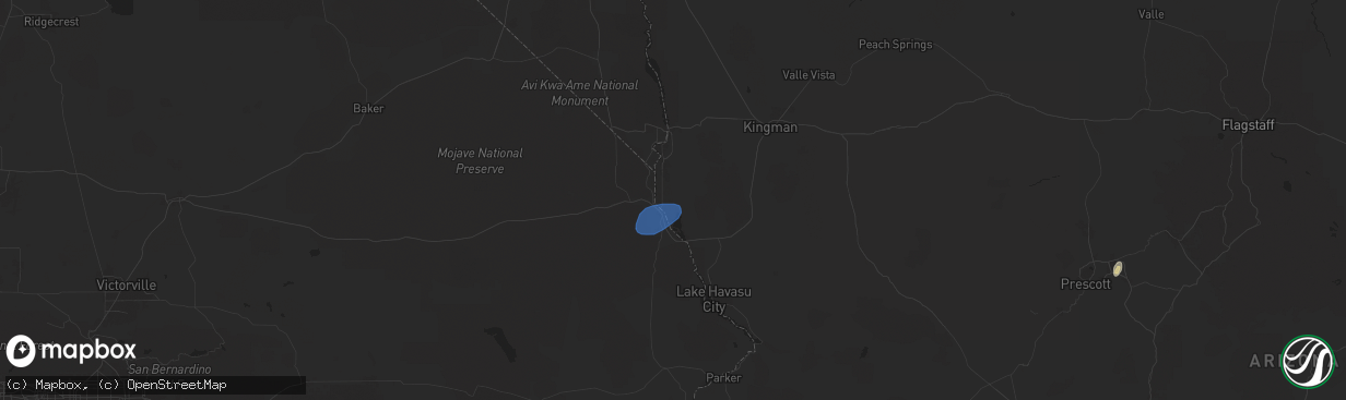 Hail map in Mohave Valley, AZ on August 21, 2024