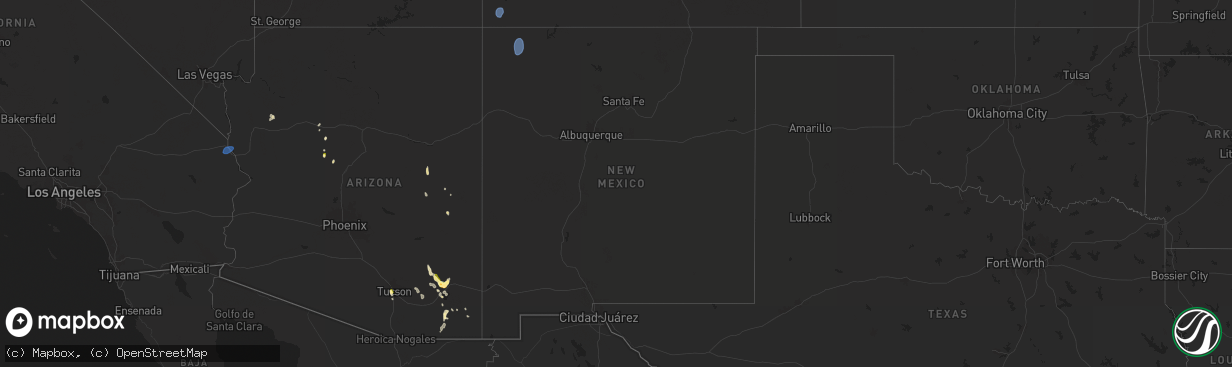 Hail map in New Mexico on August 21, 2024