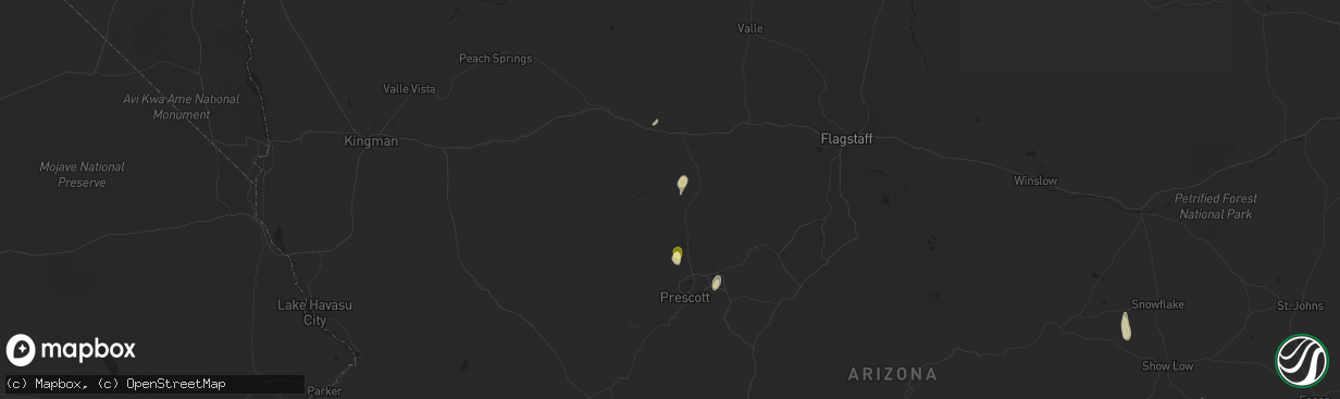 Hail map in Paulden, AZ on August 21, 2024