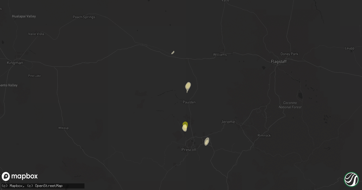 Hail map in Paulden, AZ on August 21, 2024