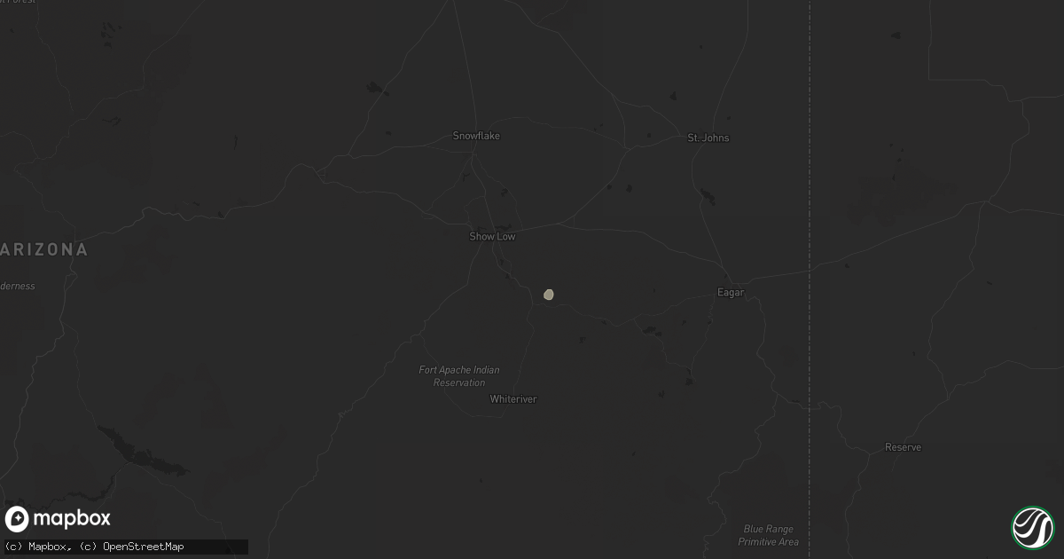Hail map in Pinetop, AZ on August 21, 2024