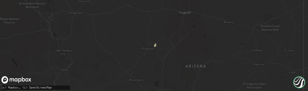 Hail map in Prescott Valley, AZ on August 21, 2024