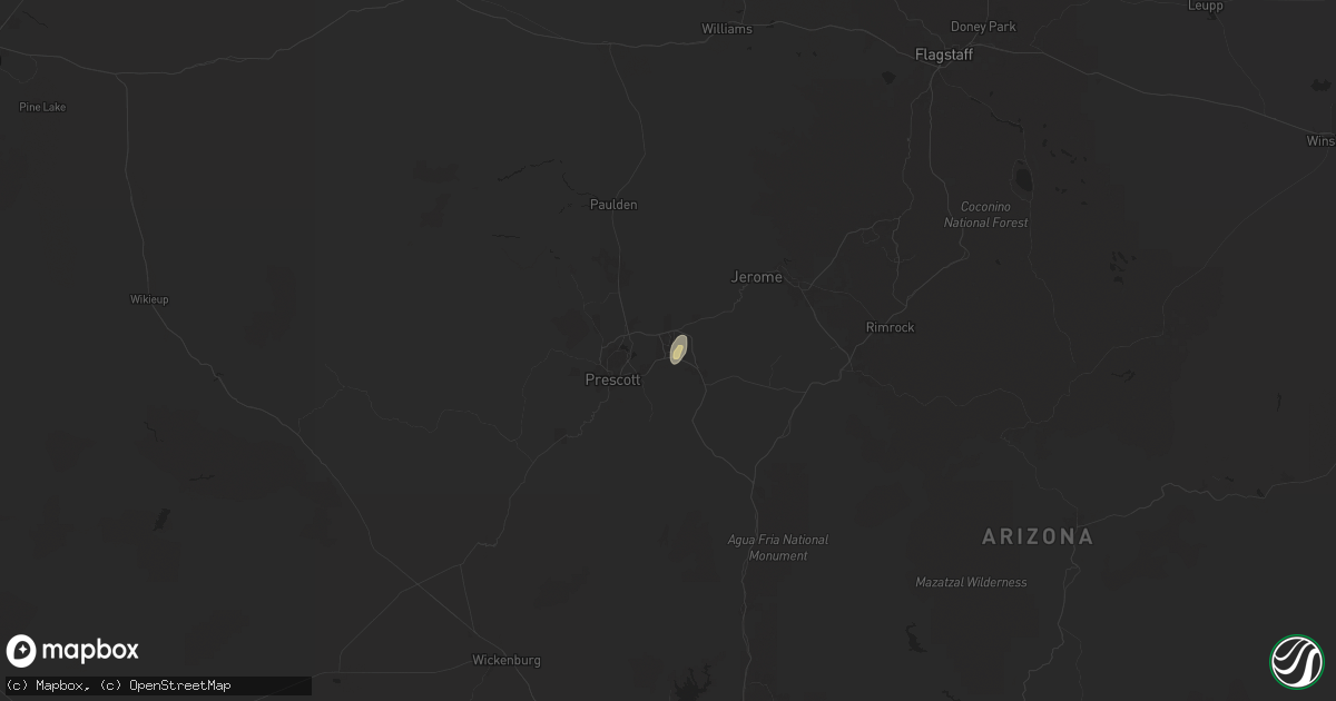 Hail map in Prescott Valley, AZ on August 21, 2024