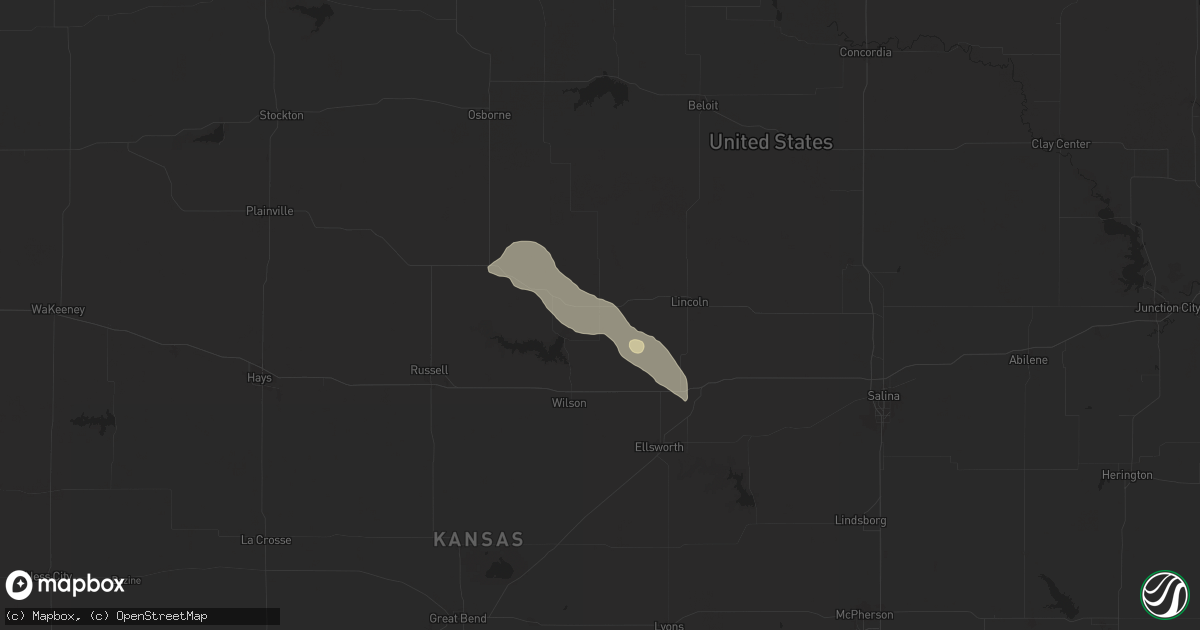 Hail map in Sylvan Grove, KS on August 21, 2024