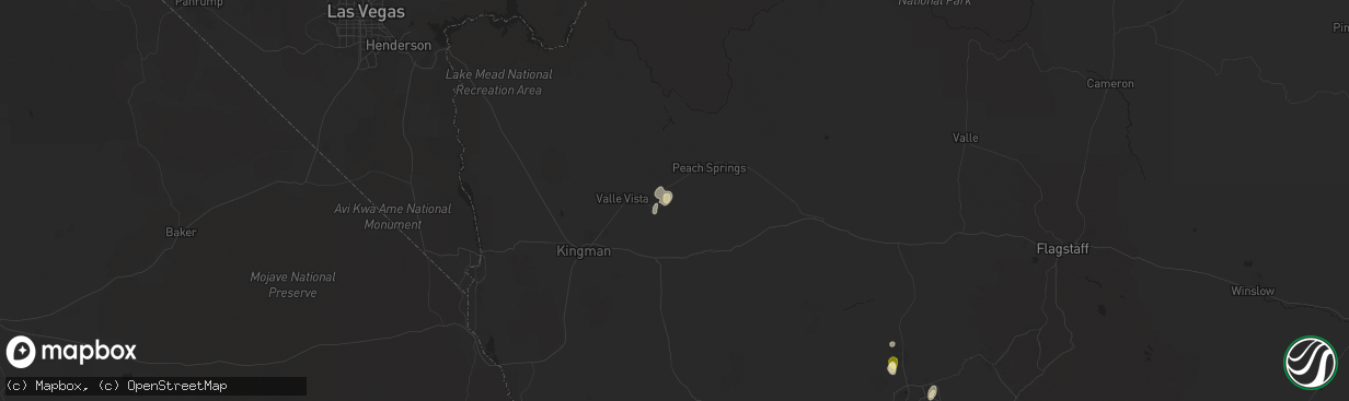 Hail map in Valentine, AZ on August 21, 2024