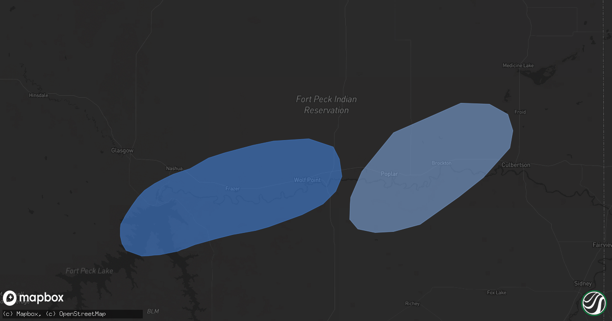 Hail map in Wolf Point, MT on August 21, 2024