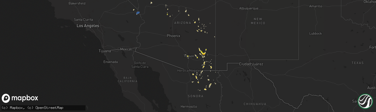 Hail map on August 21, 2024