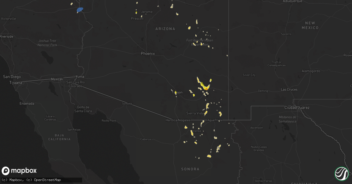 Hail map on August 21, 2024