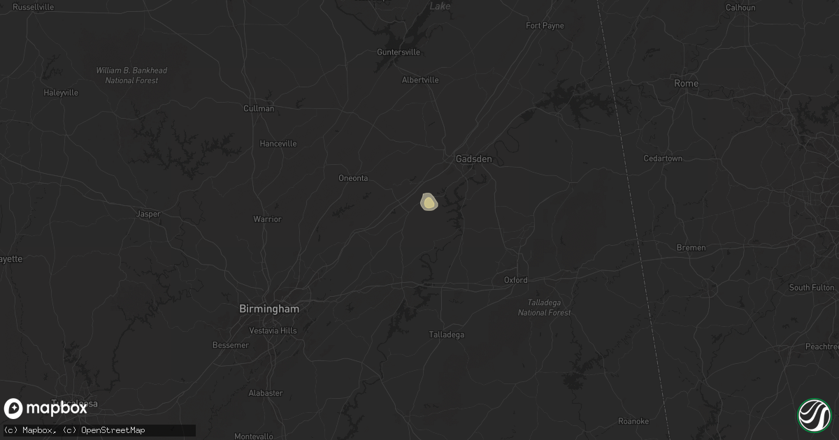 Hail map in Ashville, AL on August 21, 2025