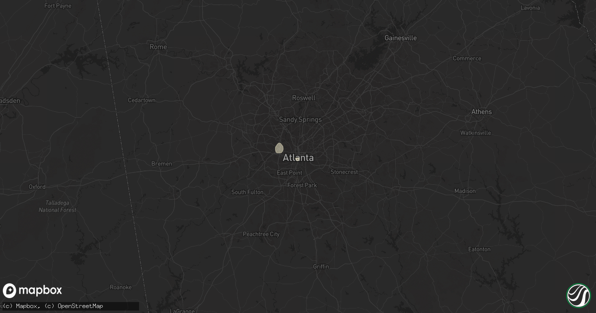 Hail map in Atlanta, GA on August 21, 2025
