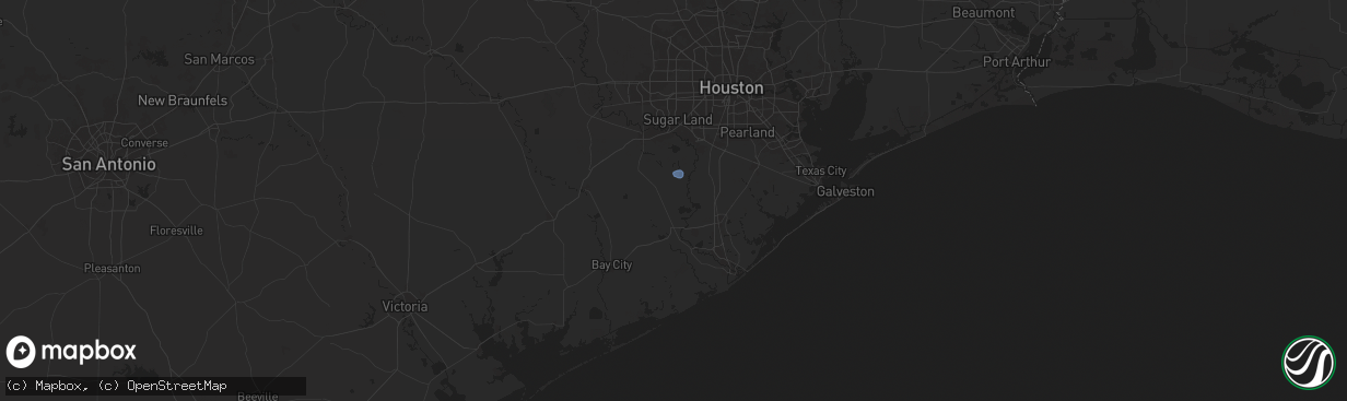 Hail map in Damon, TX on August 21, 2025