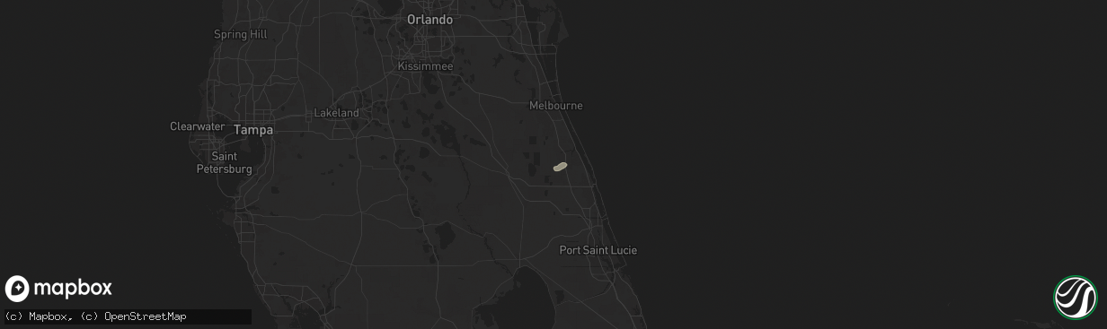 Hail map in Fellsmere, FL on August 21, 2025