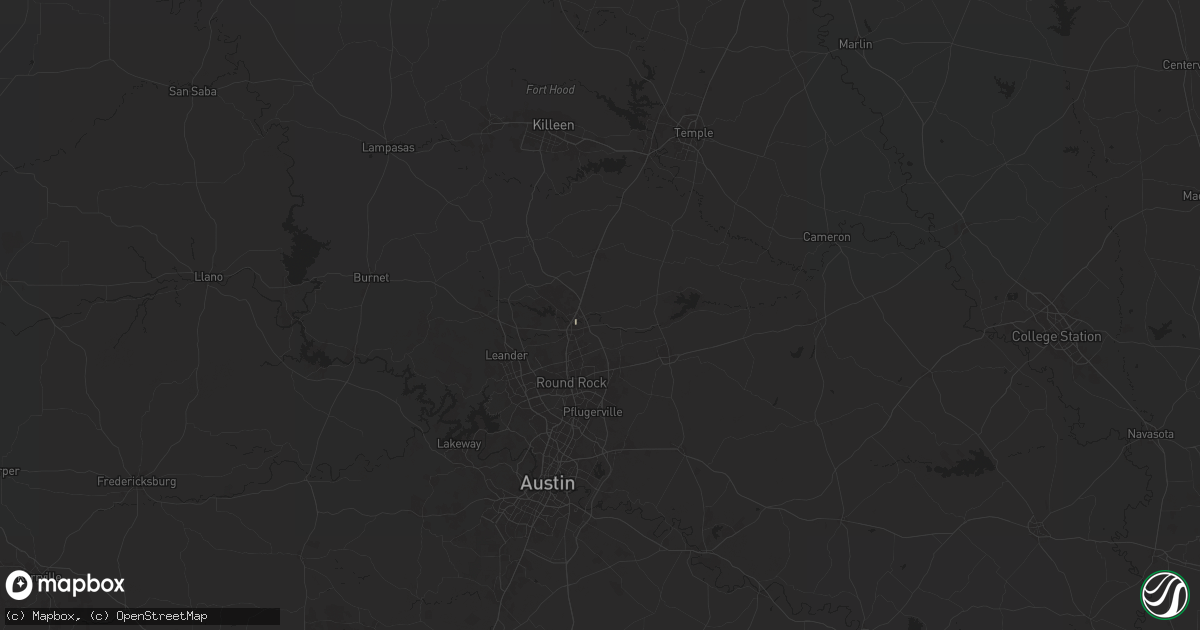 Hail map in Georgetown, TX on August 21, 2025