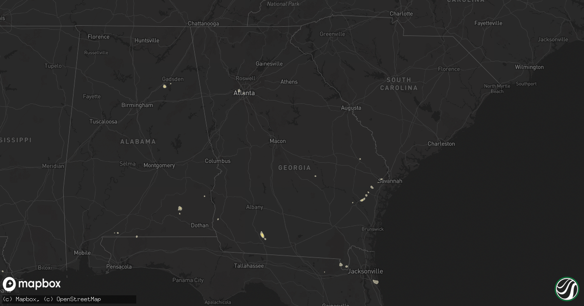 Hail map in Georgia on August 21, 2025