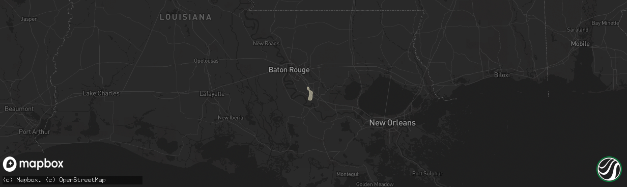 Hail map in Gonzales, LA on August 21, 2025