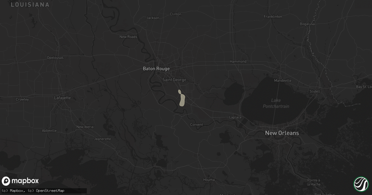 Hail map in Gonzales, LA on August 21, 2025