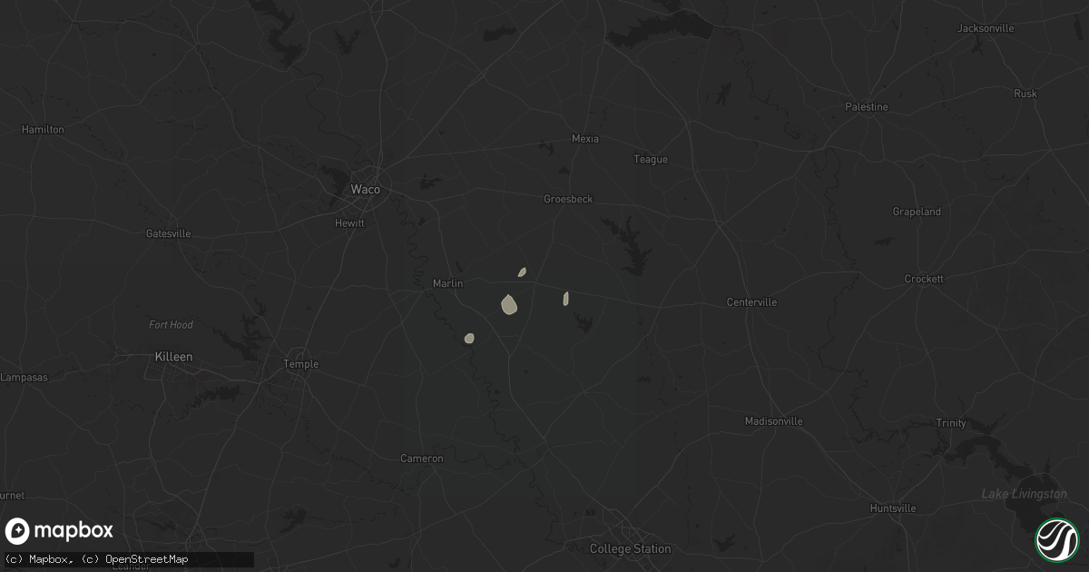 Hail map in Kosse, TX on August 21, 2025