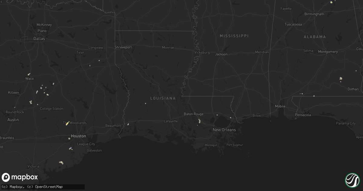 Hail map in Louisiana on August 21, 2025