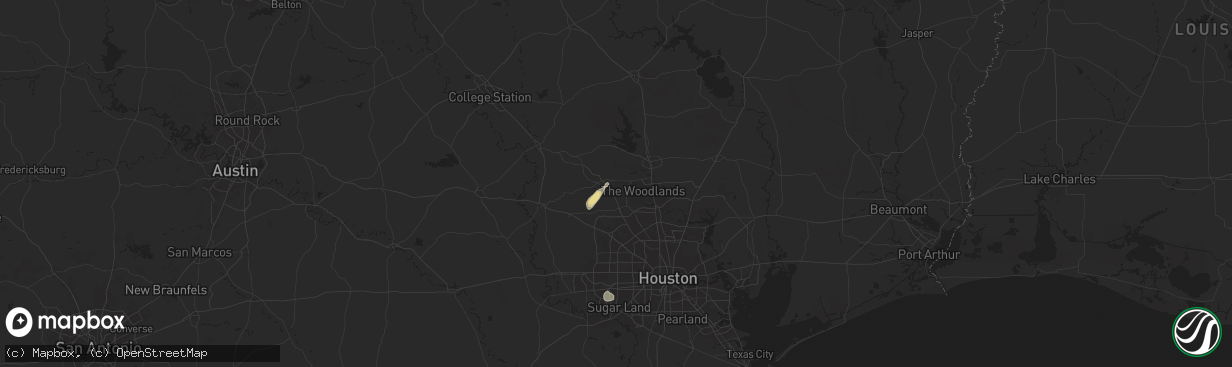 Hail map in Magnolia, TX on August 21, 2025