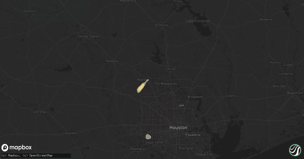 Hail map in Magnolia, TX on August 21, 2025