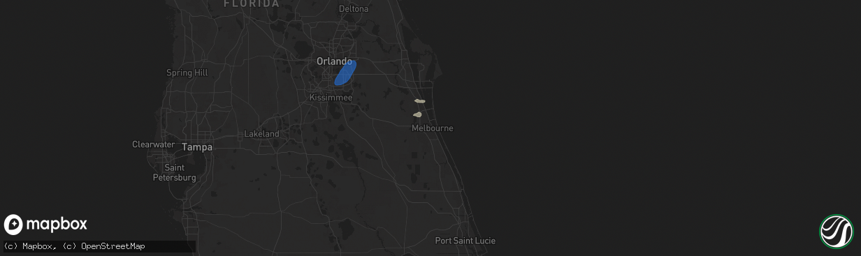 Hail map in Melbourne, FL on August 21, 2025
